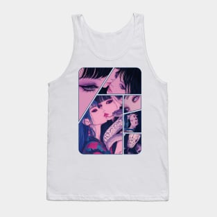 Geisha dragon in water 7207 Tank Top